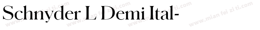 Schnyder L Demi Ital字体转换